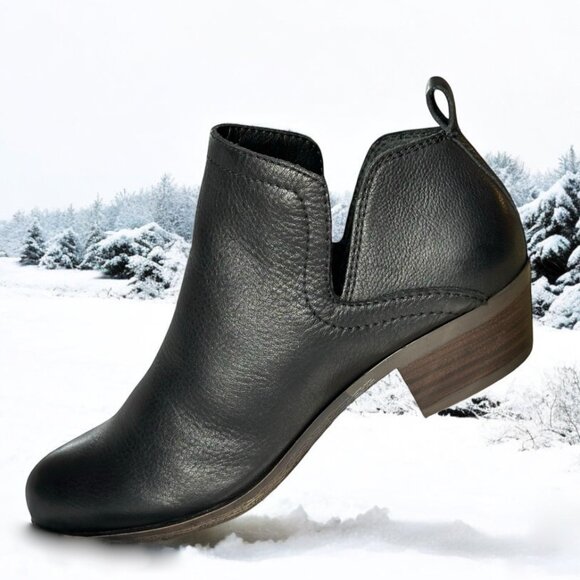 Lucky Brand Bollo Booties Ankle Boots 8M 38.5 Black Slip-on Pull-on - Picture 15 of 15